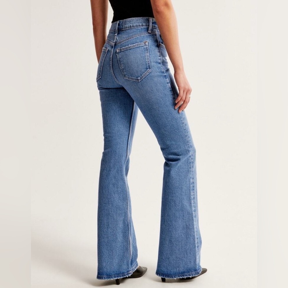 Abercrombie & Fitch High-Rise Light Blue Flare Jeans